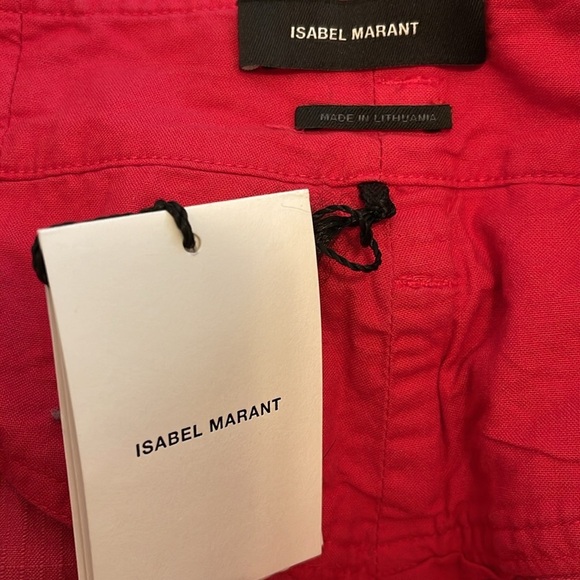Isabel Marant Deversonbb High Waist Linen Blend Shorts NWT Raspberry - Picture 10 of 13